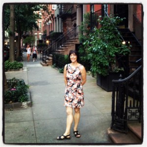 Me, outside the apartment in Greenwich Village where Byrne first lived with Duncan, fresh off her stint as a burlesque dancer on Vaudeville